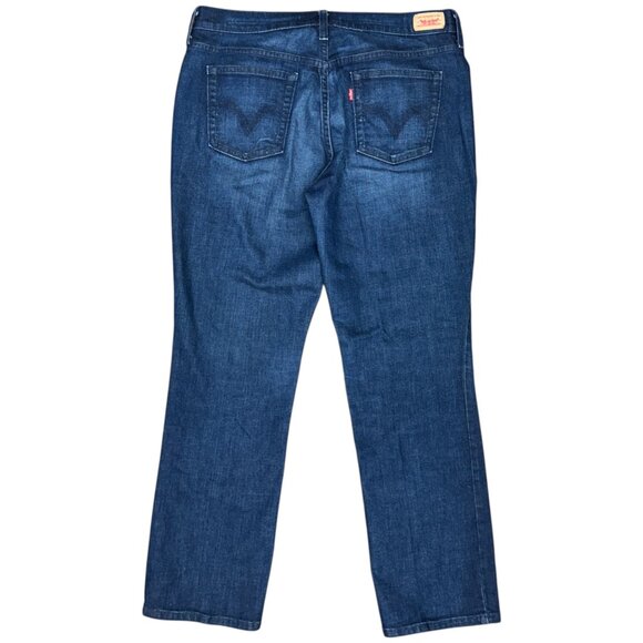 EUC Women's LEVI'S 505 Straight Leg Dark Wash Jeans | Size 12S - Picture 4 of 8